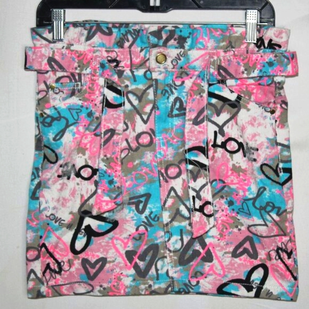 Graffiti Print Skirt – Size 10, 100% Cotton